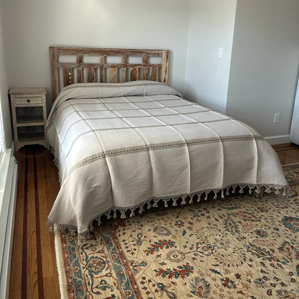 Hand Loom  Queen Size Cotton Bedspread.